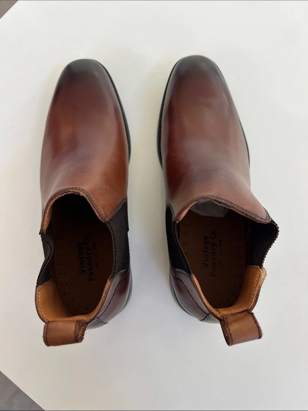 Vintage Foundry Co. darwin cognac brown leather ankle boots size 8